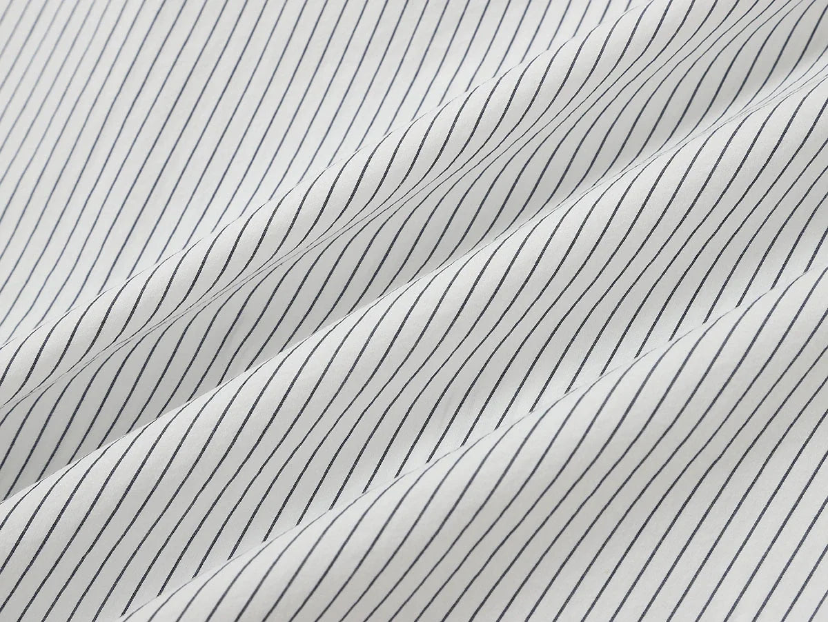 BOXY CROPPED 'WHITE' STRIPED LONG-SLEEVE SHIRT