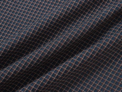 BOXY CROPPED FIT 'NAVY' PLAID SHIRT