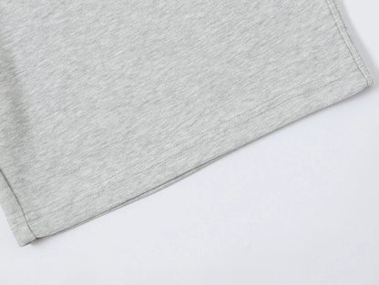 420 GSM MID-LENGTH LOOSE FIT 'FLOWER GRAY' SHORTS