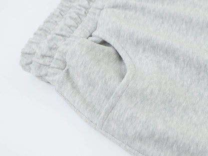 420 GSM MID-LENGTH LOOSE FIT 'FLOWER GRAY' SHORTS