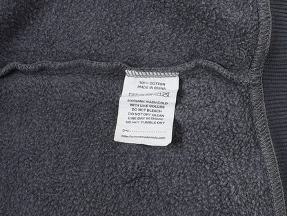 450 GSM BOXY CROPPED FIT 'WASHED GRAY' ZIP-UP HOODIE