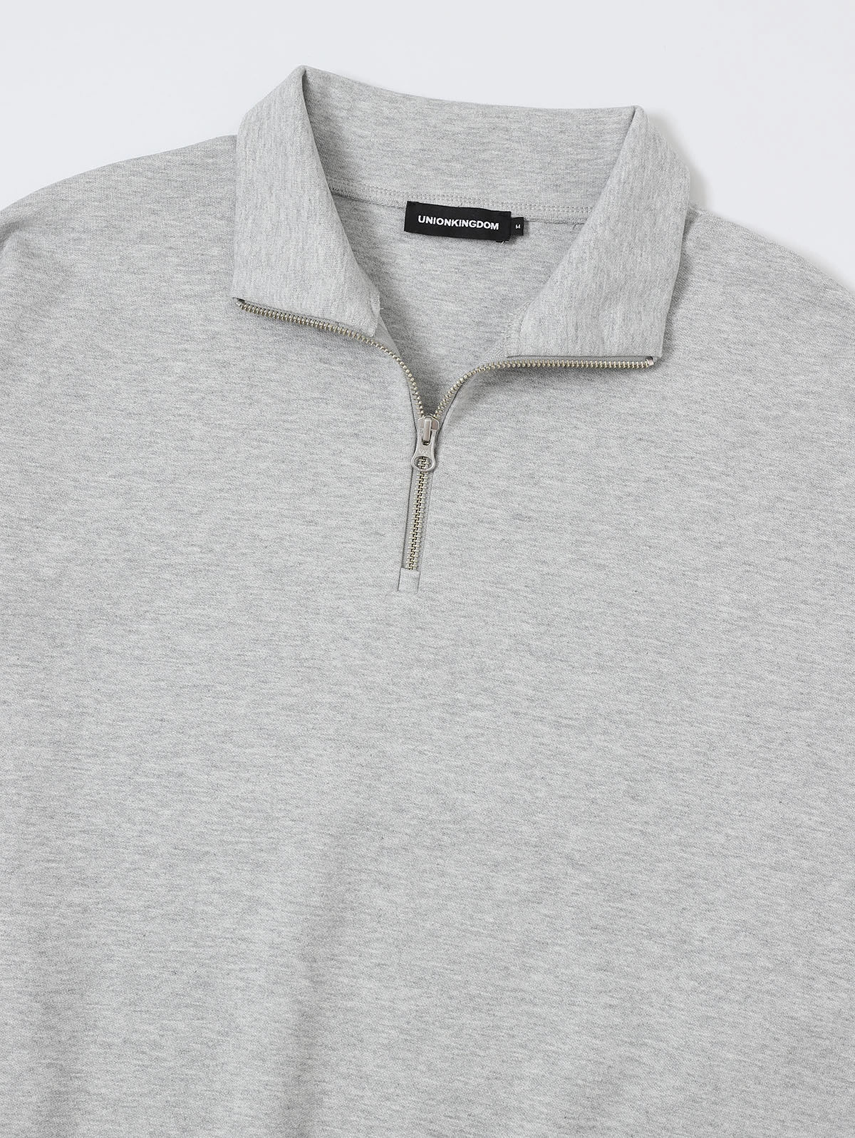 430 GSM BOXY CROPPED FIT QUARTER-ZIP 'FLOWER GRAY' SWEATSHIRT