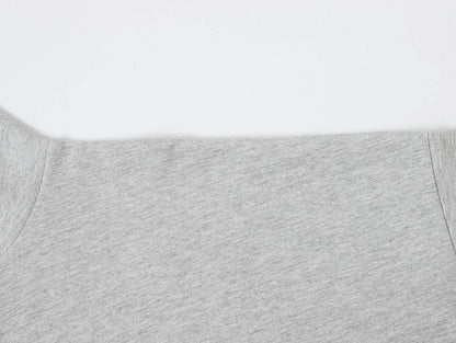 430 GSM BOXY CROPPED FIT QUARTER-ZIP 'FLOWER GRAY' SWEATSHIRT