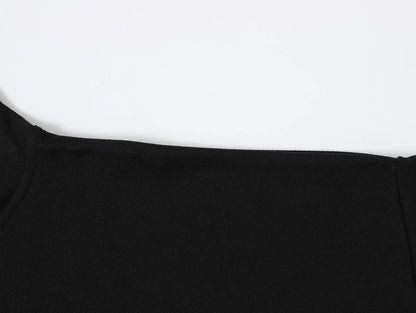 360 GSM 100% COTTON BOXY CROPPED FIT QUARTER-ZIP 'BLACK 'SWEATSHIRT