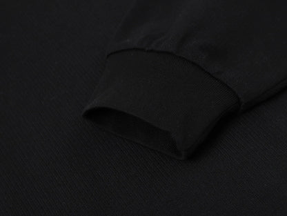 430 GSM BOXY CROPPED FIT QUARTER-ZIP 'BLACK' SWEATSHIRT