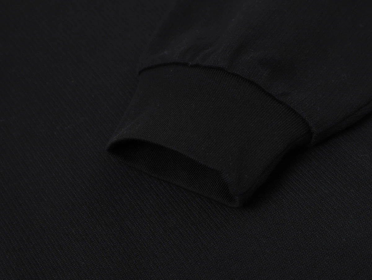 360 GSM 100% COTTON BOXY CROPPED FIT QUARTER-ZIP 'BLACK 'SWEATSHIRT
