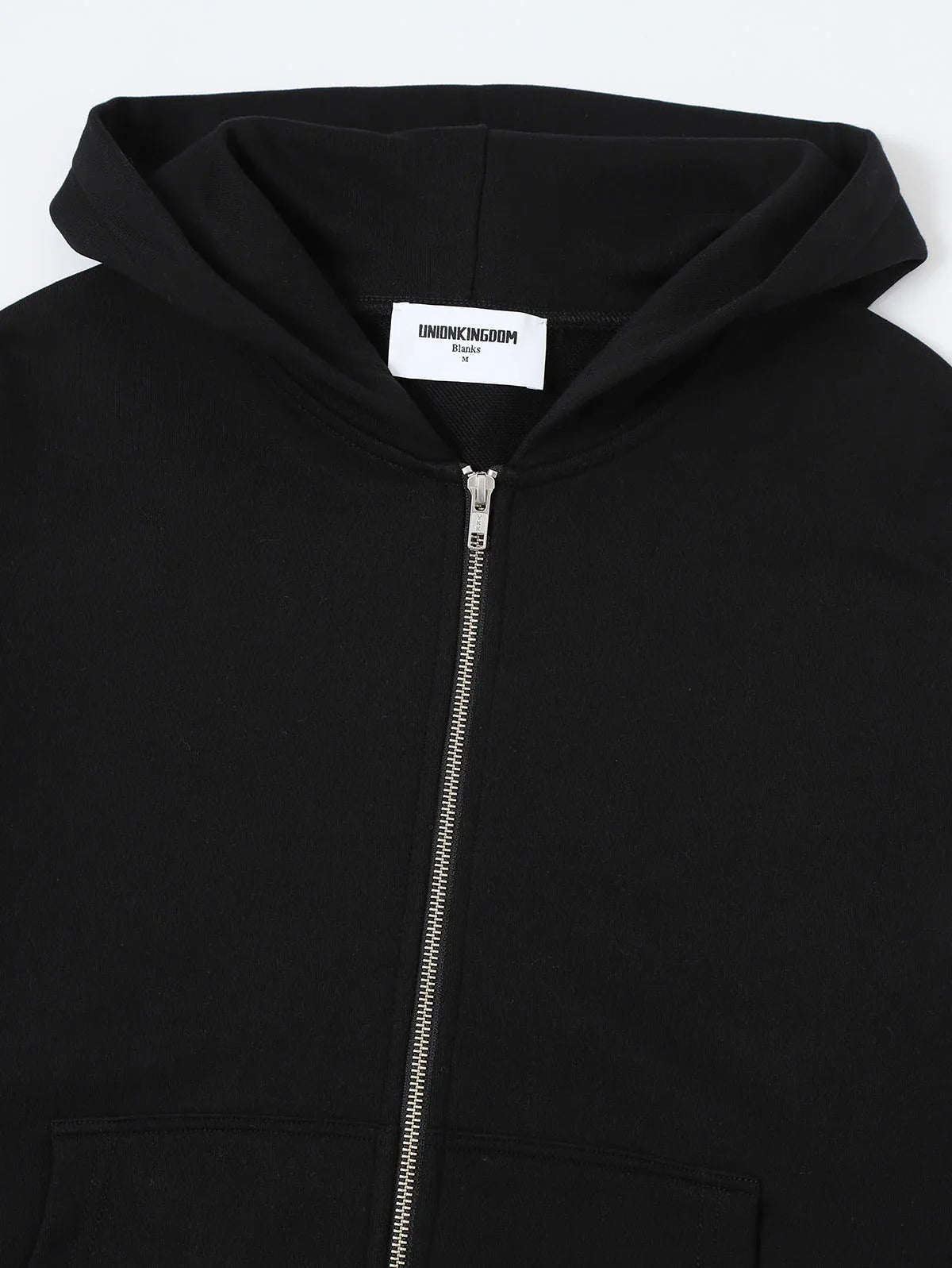 360 GSM 100% COTTON BOXY CROPPED 'BLACK' ZIP-UP HOODIE