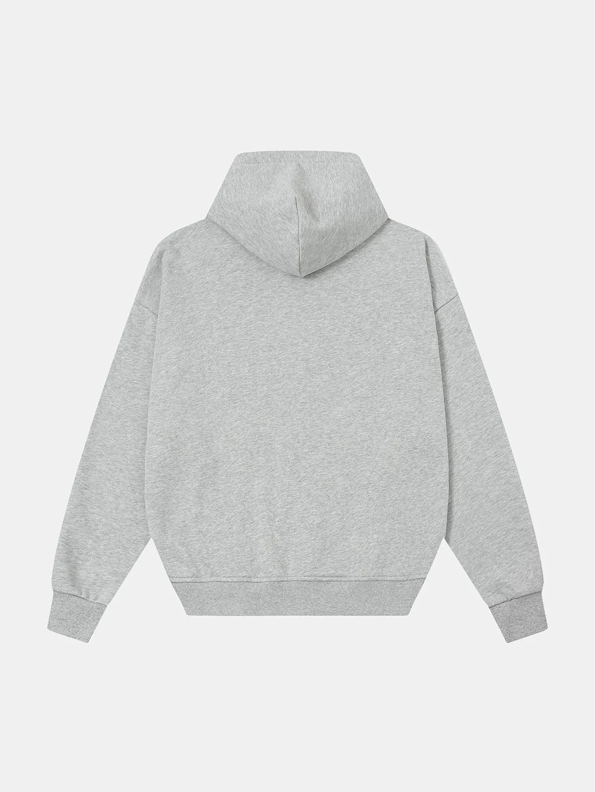 360 GSM 100% COTTON BOXY CROPPED 'FLOWER GRAY' ZIP-UP HOODIE