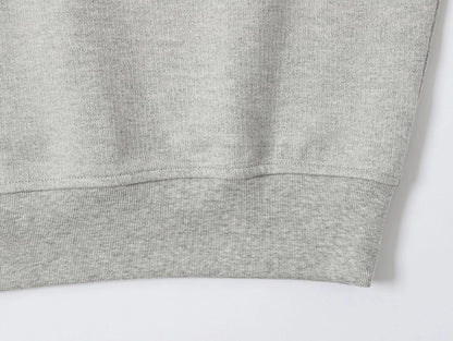 360 GSM 100% COTTON BOXY CROPPED FIT QUARTER-ZIP 'FLOWER GRAY'SWEATSHIRT