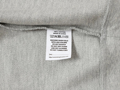 360 GSM 100% COTTON BOXY CROPPED FIT QUARTER-ZIP 'FLOWER GRAY'SWEATSHIRT
