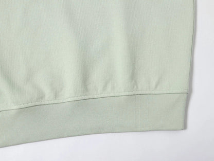 360 GSM 100% COTTON BOXY CROPPED FIT QUARTER-ZIP 'LIGHT GREEN' SWEATSHIRT