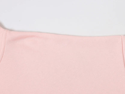 360 GSM 100% COTTON BOXY CROPPED 'PINK' ZIP-UP HOODIE