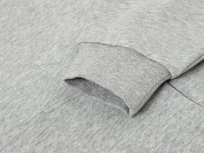 360 GSM 100% COTTON BOXY CROPPED FIT 'FLOWER GRAY' HOODIE