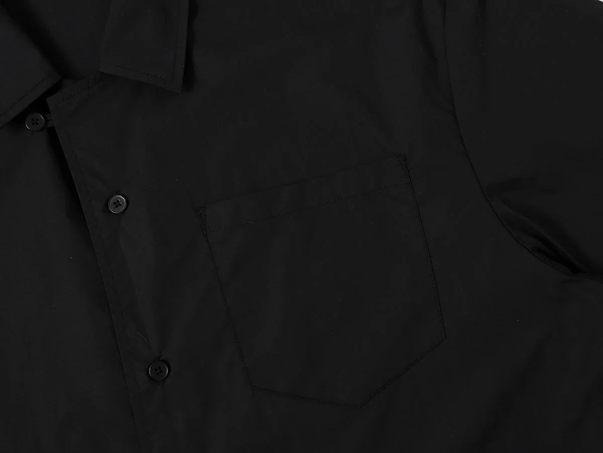 BOXY CROPPED FIT 'BLACK' CUBAN SHIRT