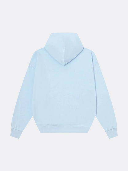 360 GSM 100% COTTON BOXY CROPPED 'PURE BLUE' ZIP-UP HOODIE