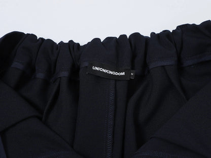BAGGY FIT 'NAVY BLUE' PLEATED PANTS