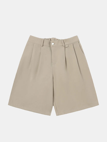 LOOSE FIT PLEATED 'SAND' SHORTS