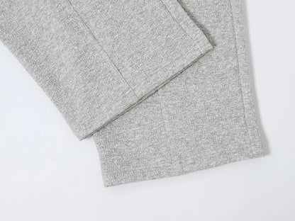 380 GSM COZY BAGGY BUBBLE 'FLOWER GRAY' STRAIGHT PANTS