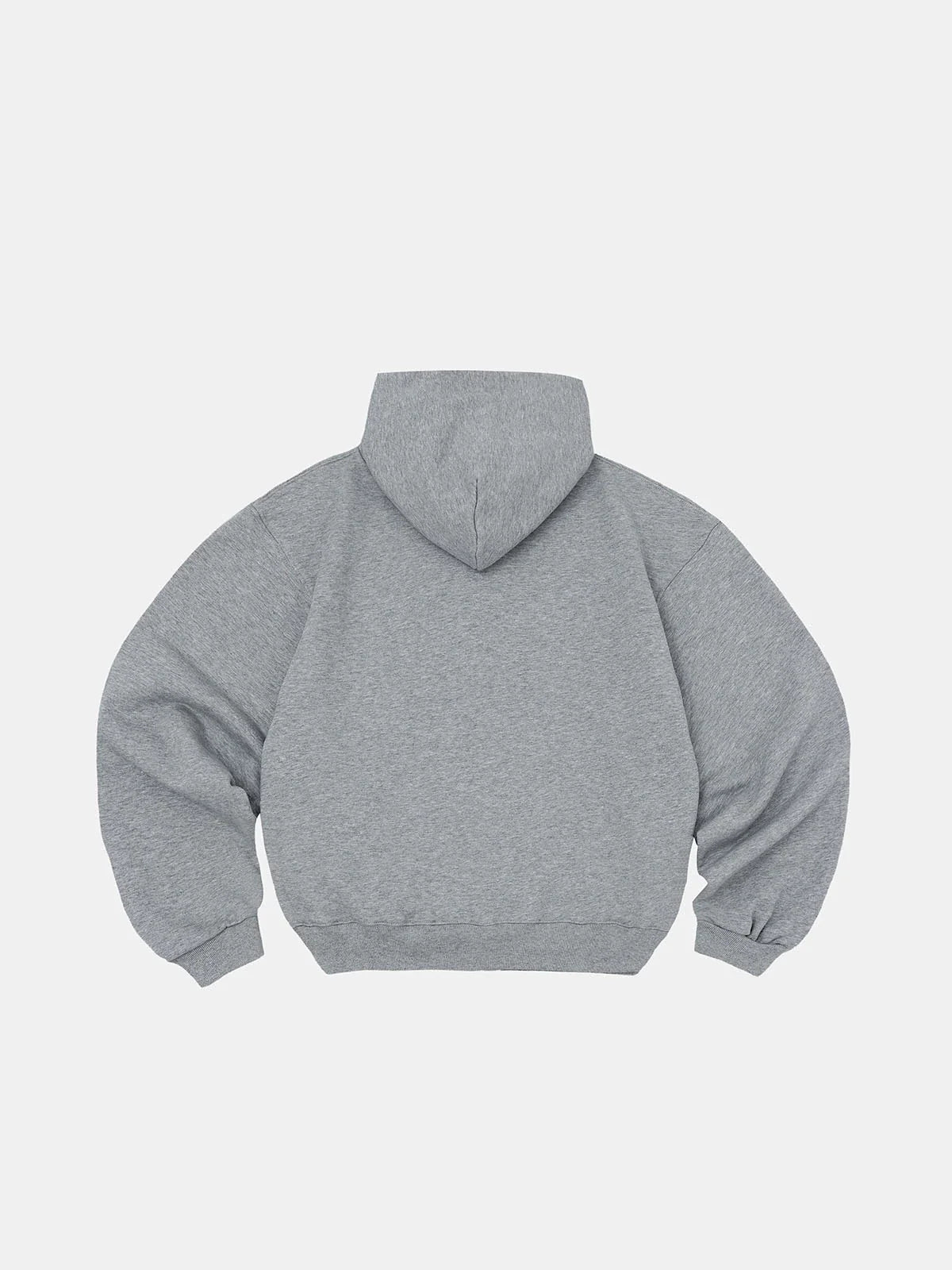 480 GSM FLEECE CROPPED FIT 'FLOWER GRAY' ZIP-UP HOODIE