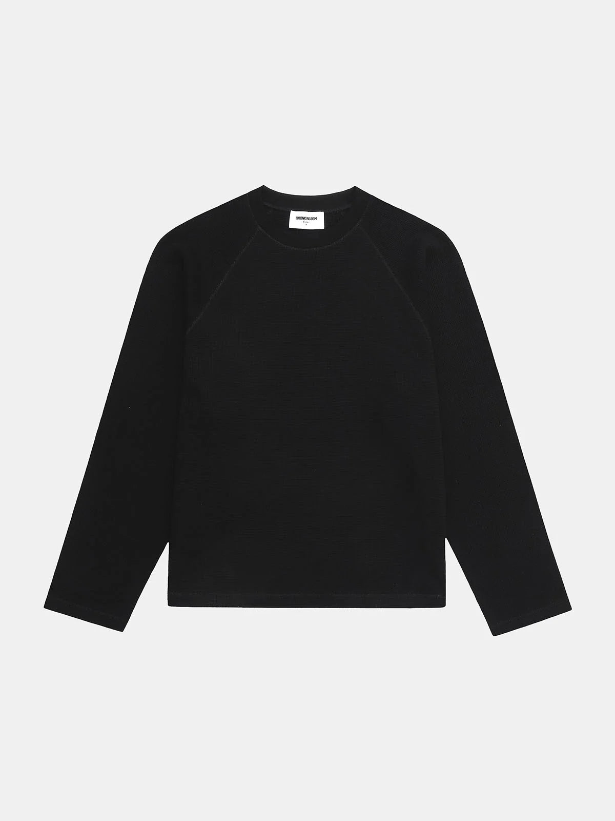 380 GSM WAFFLE WEAVE 'BLACK' LONG SLEEVE