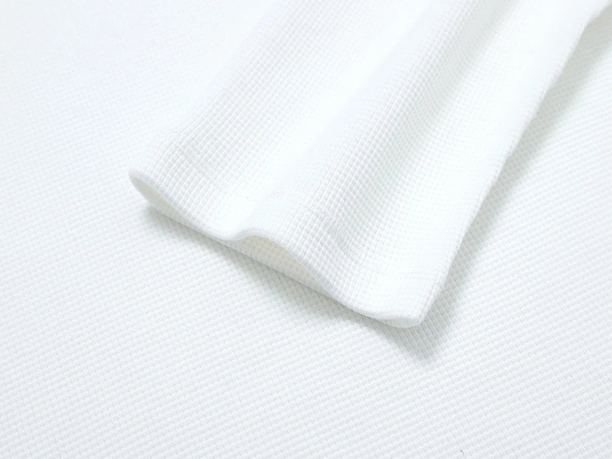 380 GSM WAFFLE WEAVE 'WHITE' LONG SLEEVE