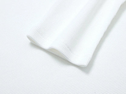 380 GSM WAFFLE WEAVE 'WHITE' LONG SLEEVE