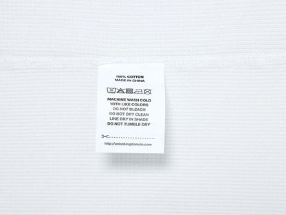 380 GSM WAFFLE WEAVE 'WHITE' LONG SLEEVE