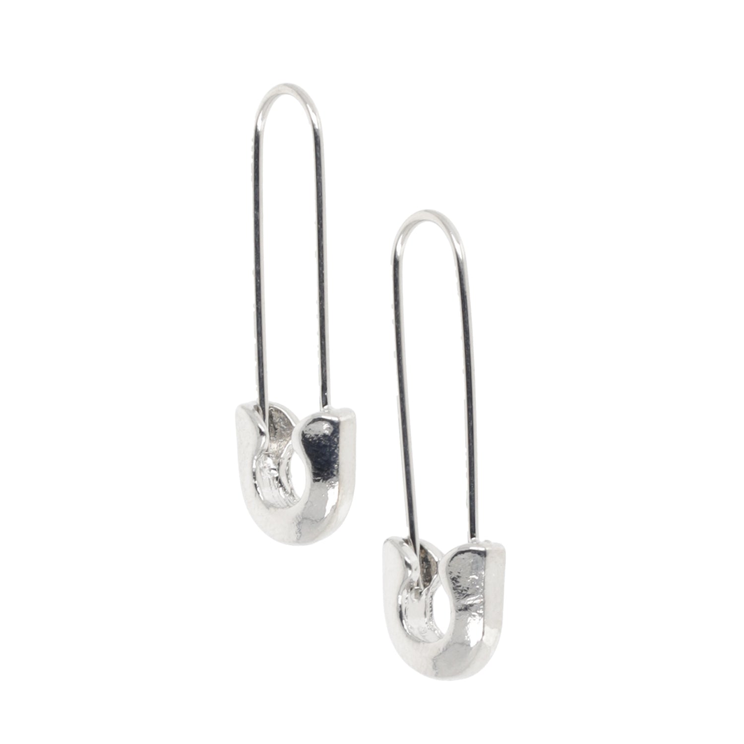 Small Safety Pin Earrings (Silver Plated)