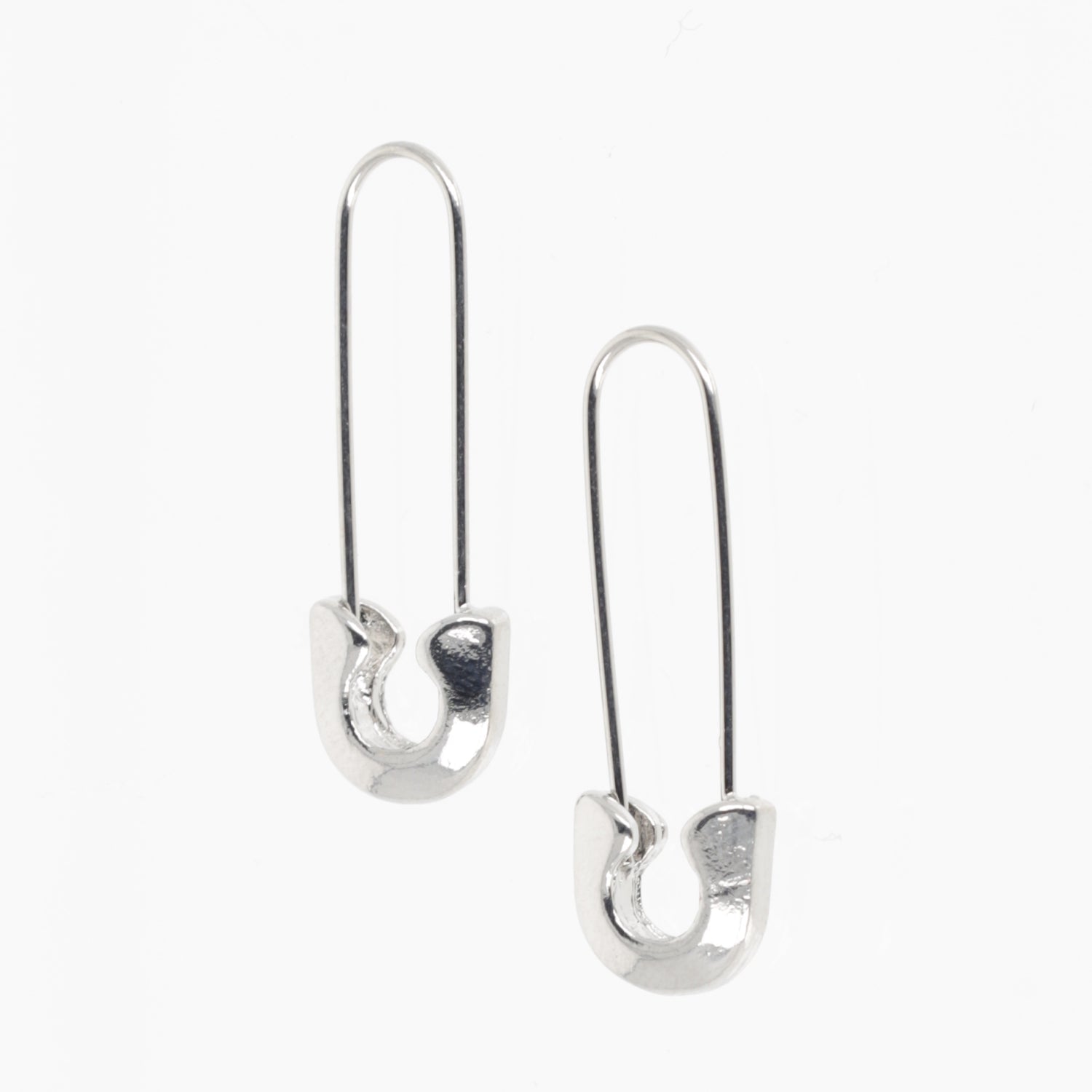 Small Safety Pin Earrings (Silver Plated)