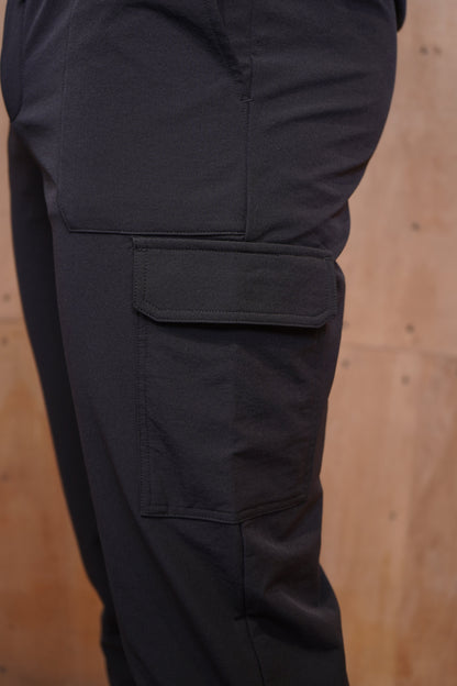 Capo Smart Cuffed Cargo Pants - Black