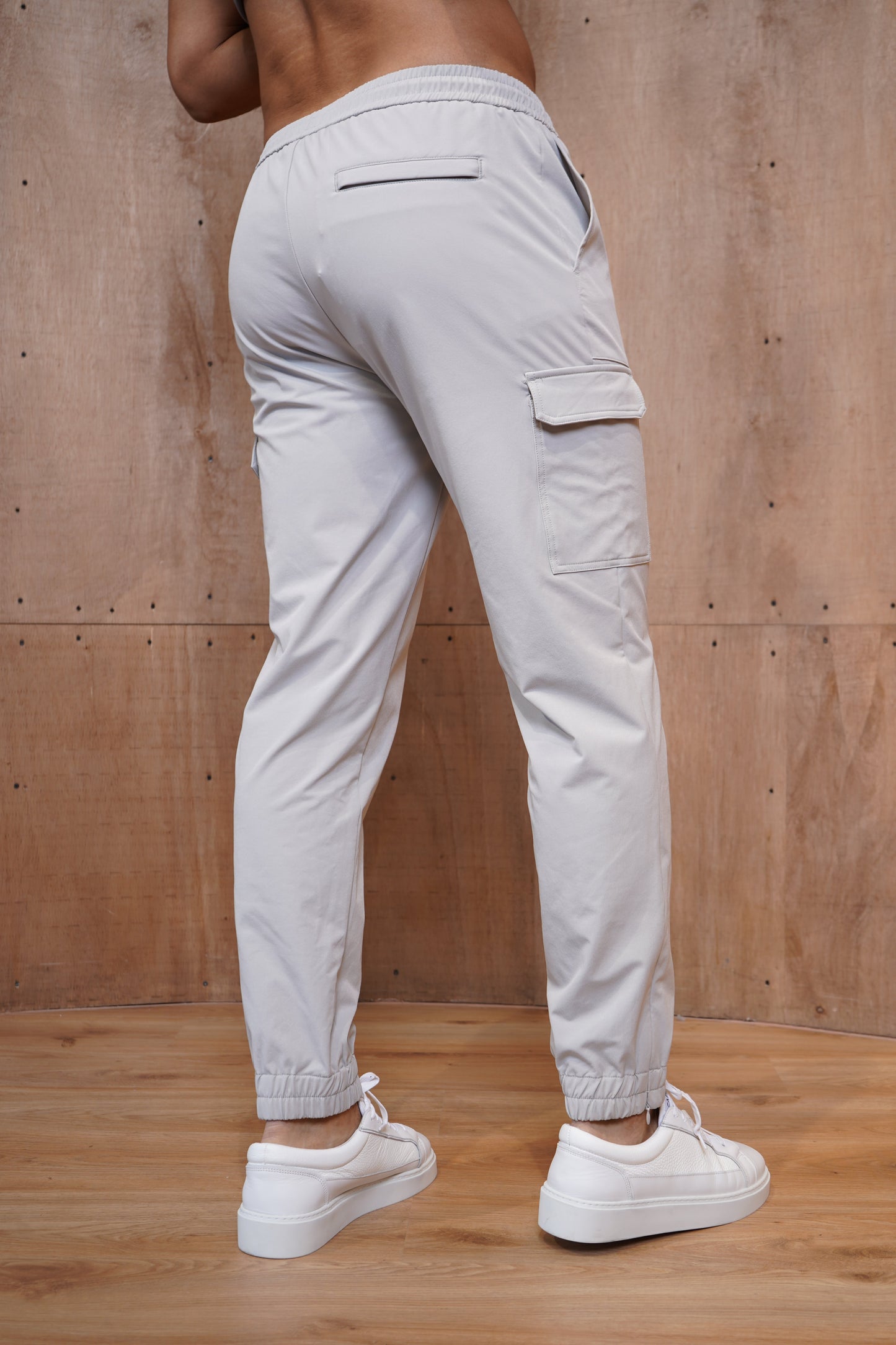 Capo Smart Cuffed Cargo Pants - Light Grey