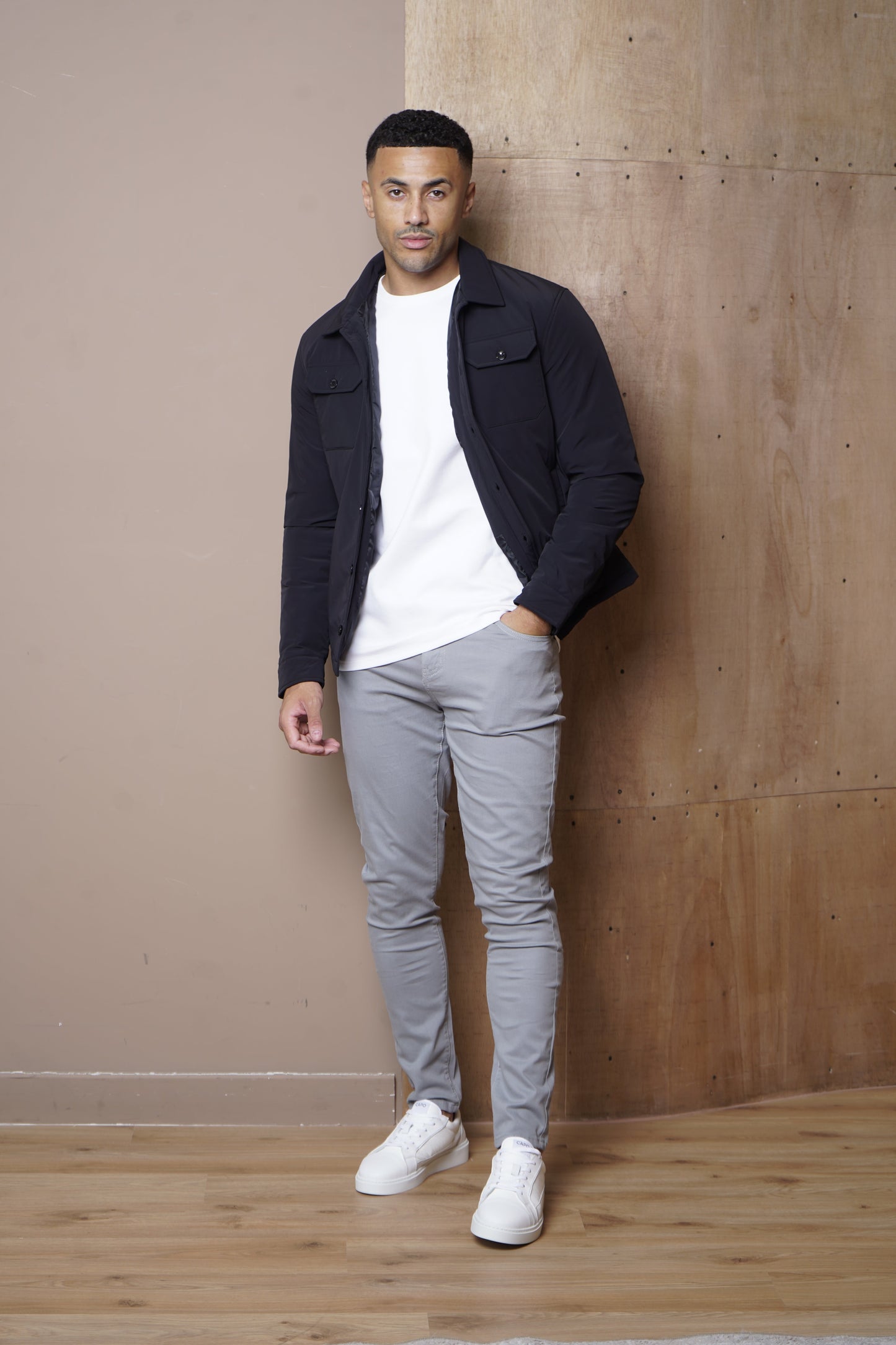 Capo Quilted Overshirt Jacket - Black