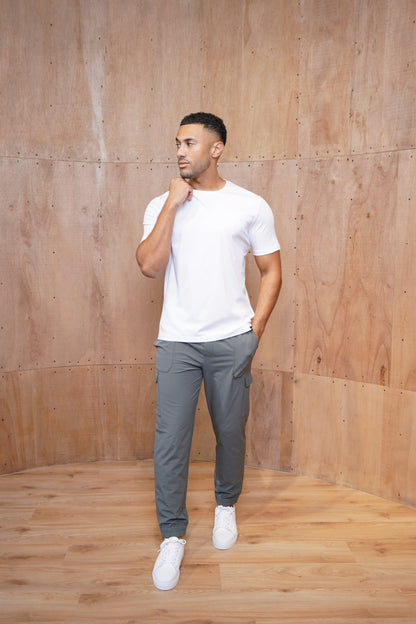 Capo Smart Cuffed Cargo Pants - Charcoal