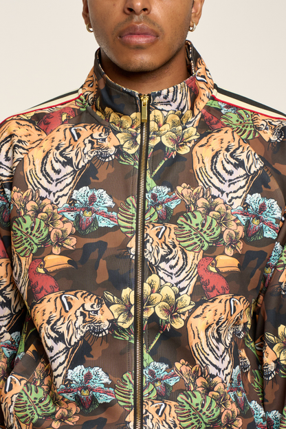 G Striped Floral Tiger Track Suit Set