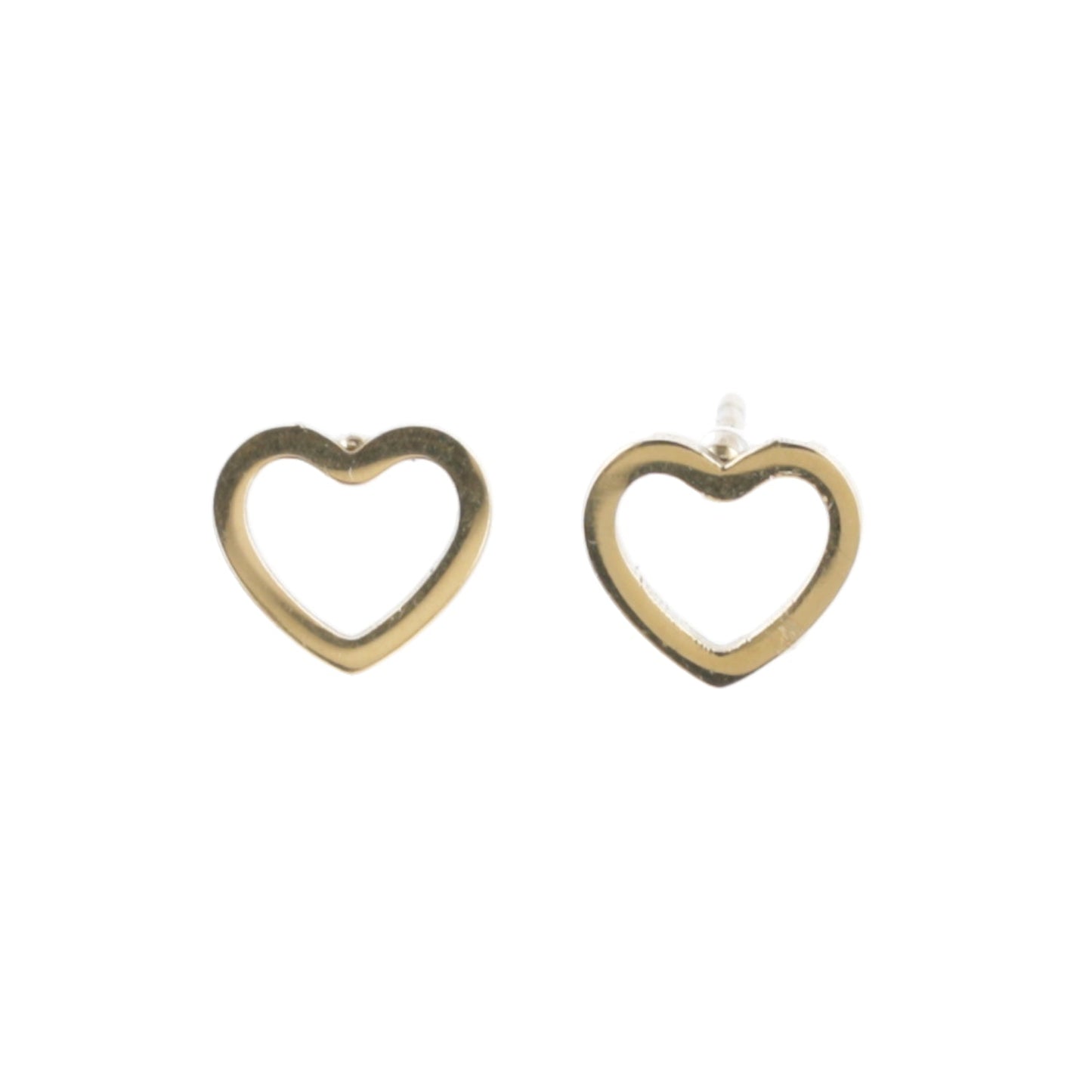 Small Cookie Cutter Heart Stud Earrings (Gold Plated)