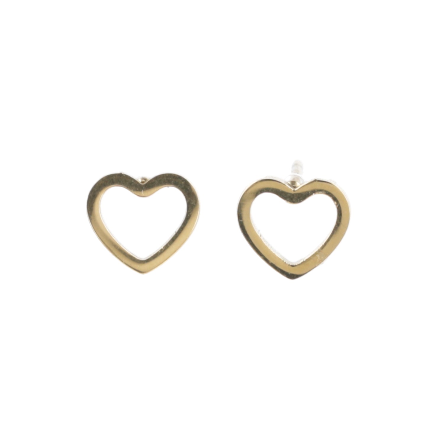 Small Cookie Cutter Heart Stud Earrings (Gold Plated)