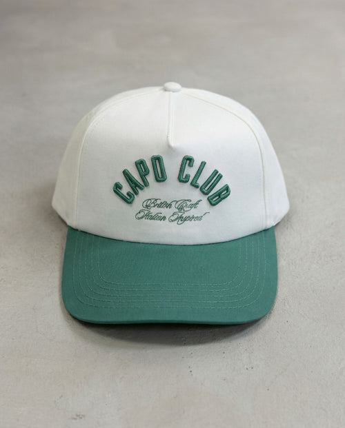 Capo Club Baseball Cap - Cream/Green