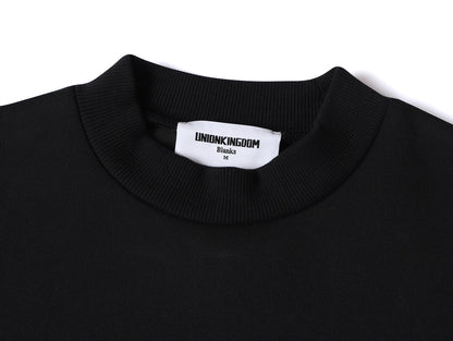 630 GSM BOXY CROPPED FIT 'BLACK' CREWNECK