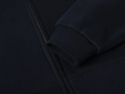 360 GSM CROPPED FIT 'NAVY BLUE' ZIP-UP HOODIE