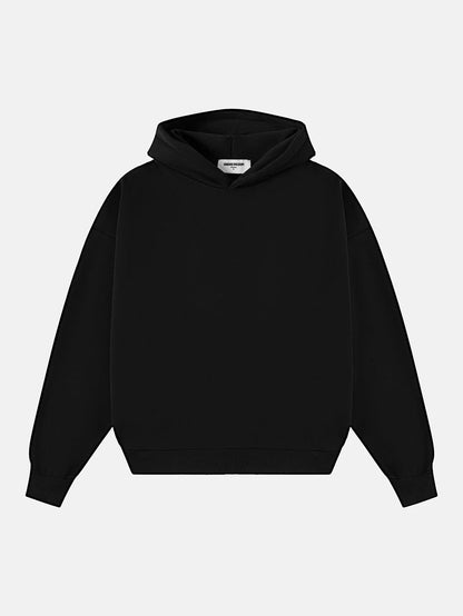 500 GSM BOXY CROPPED 'BLACK' HOODIE