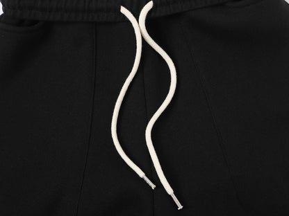 520 GSM COZY BAGGY 'BLACK' STRAIGHT PANTS
