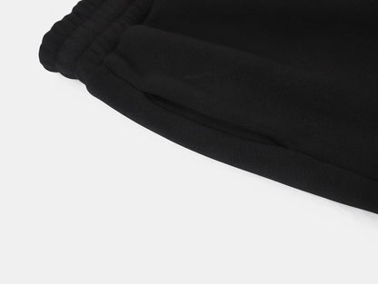 500 GSM LOOSE FIT WIDE LEG 'BLACK' SWEATPANTS