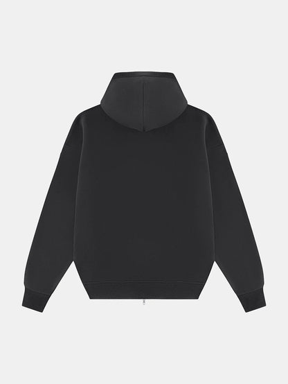 360 GSM CROPPED FIT 'DARK GRAY' ZIP-UP HOODIE