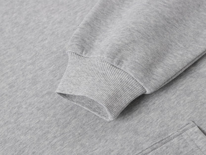 360 GSM CROPPED FIT 'FLOWER GRAY' HOODIE