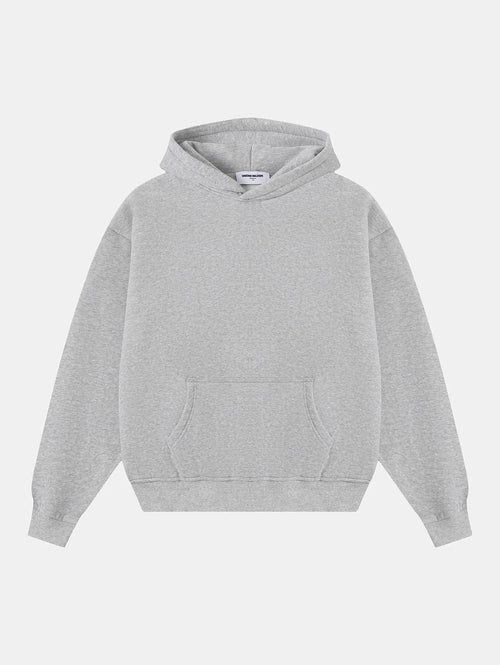 360 GSM CROPPED FIT 'FLOWER GRAY' HOODIE