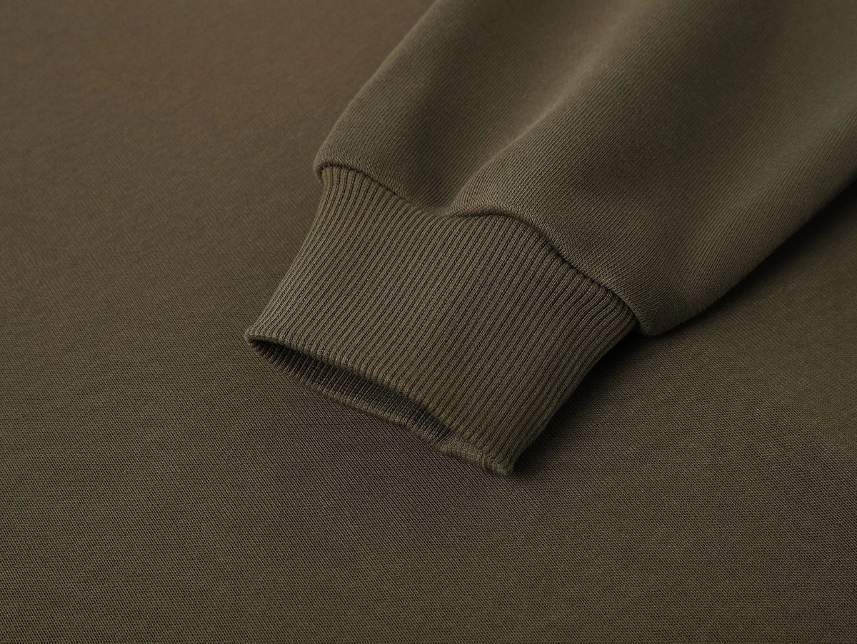 500 GSM BOXY CROPPED 'OLIVE' HOODIE