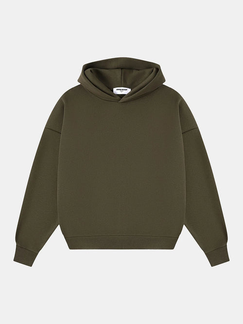 500 GSM BOXY CROPPED 'OLIVE' HOODIE