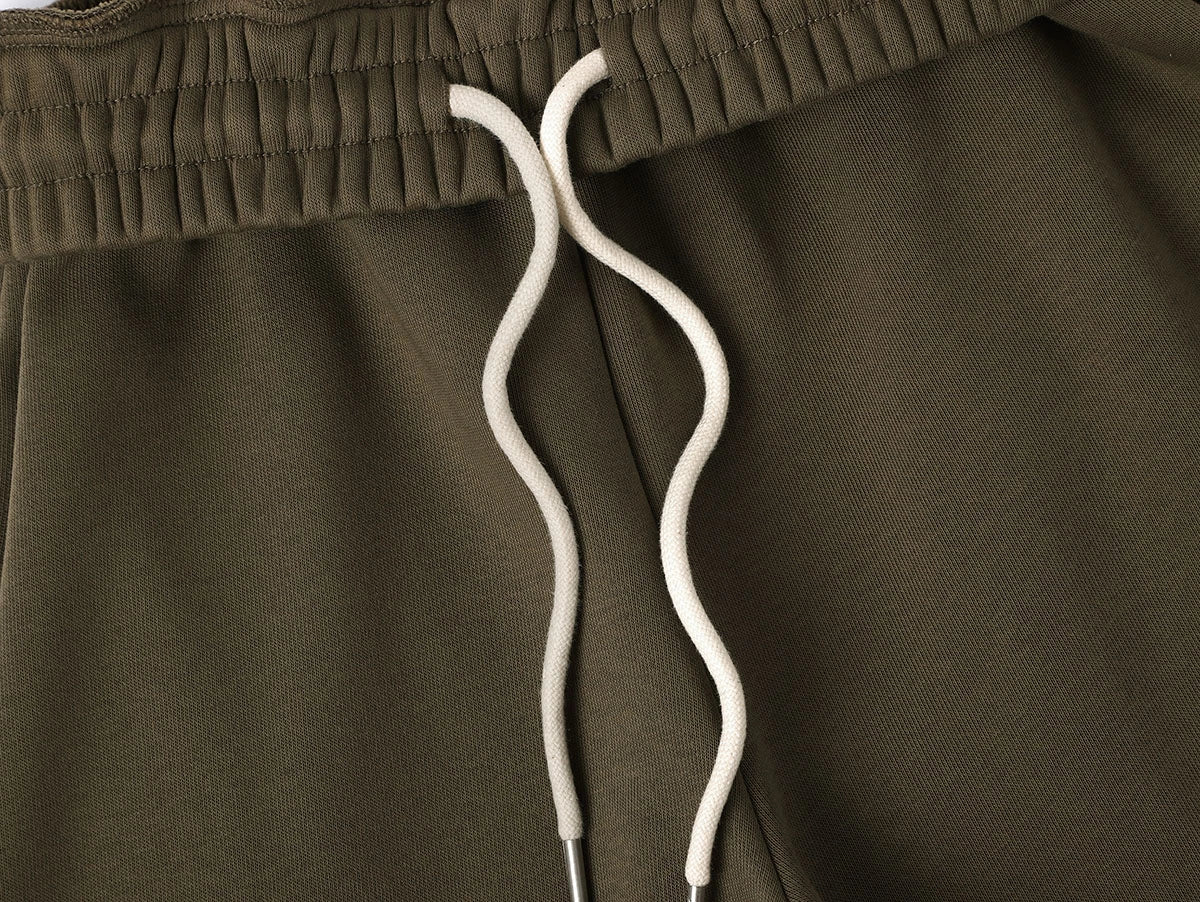 500 GSM LOOSE FIT WIDE LEG 'OLIVE' SWEATPANTS