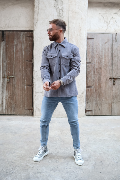 Capo CORD OVERSHIRT - Grey