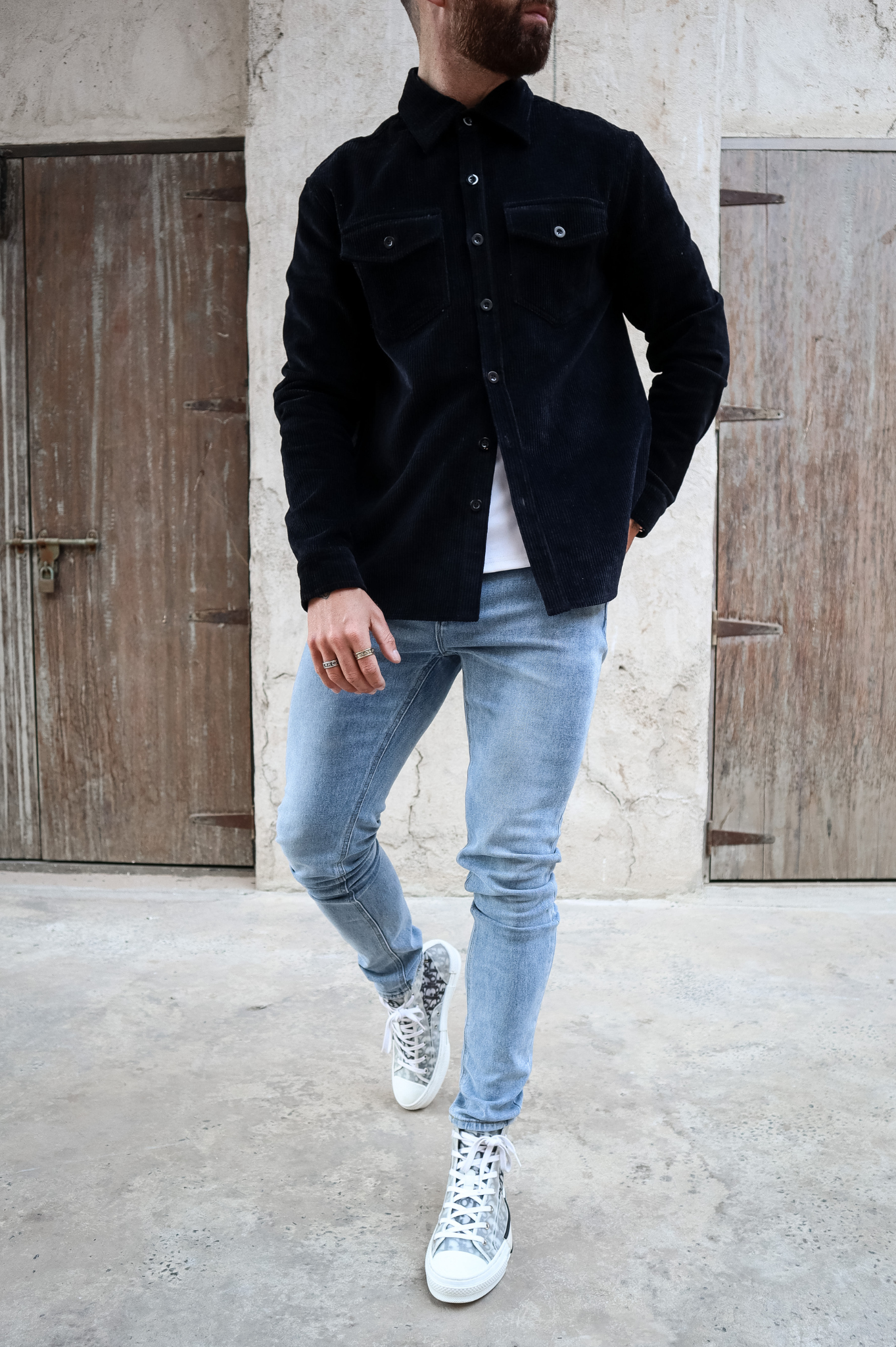 Capo CORD OVERSHIRT - Black